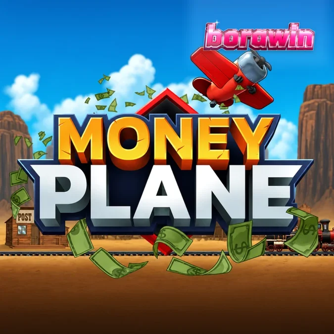 Interface do jogo Money Plane com elementos de aviação e temática de trem